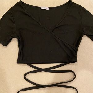 Self tie crisscross crop top